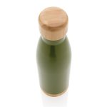 ODESSA - Giftology Double Wall Stainless Bottle with Bamboo Lid and Base - Green - Image 3