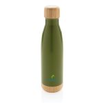 ODESSA - Giftology Double Wall Stainless Bottle with Bamboo Lid and Base - Green - Image 5