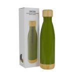 ODESSA - Giftology Double Wall Stainless Bottle with Bamboo Lid and Base - Green - Image 8