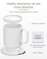 CRIVITS - Smart Mug Warmer with Wireless Charger - White - Image 7