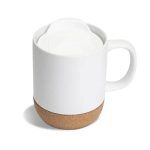 LUCCA - Giftology Ceramic Mug with Cork and Lid - White - Image 3