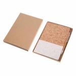 BORSA - eco-neutral Set of A5 Cork Fabric Hard Cover Notebook and Pen - White - Image 2