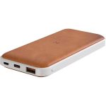 ALBECK - Recycled Leather 10000mAh PD Powerbank - White/Tan - Image 3
