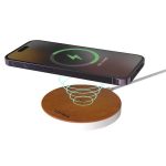 ANZIO - Recycled Leather 15W Wireless Charger - White/Tan - Image 2