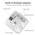 BOLERO - @memorii 2 in 1 Wireless Charger with Multi Cable Set - White - Image 9