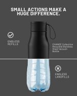 R-NEBRA - CHANGE Collection Recycled Stainless Steel Vacuum Bottle with Loop - Grey - Image 4