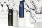R-NEBRA - CHANGE Collection Recycled Stainless Steel Vacuum Bottle with Loop - Grey - Image 8
