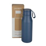 R-NEBRA - CHANGE Collection Recycled Stainless Steel Vacuum Bottle with Loop - Navy Blue - Image 4