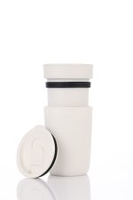 SAVONA - Hans Larsen Premium Ceramic Tumbler With Recycled Protective Sleeve - White - Image 3