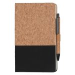 BORSA - eco-neutral A5 Cork Fabric Hard Cover Notebook and Pen Set - Black