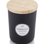 NOUM - Arabic Oudh Scented Glass Candle with Bamboo Lid - Black