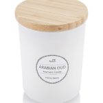 NOUM - Arabic Oudh Scented Glass Candle with Bamboo Lid - White