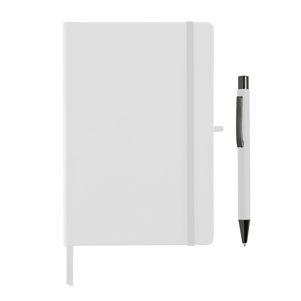 BORNA - Giftology A5 Hard Cover Notebook and Pen Set - White BORNA - Giftology A5 Hard Cover Notebook and Pen Set - White - Image 1