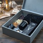 Premium Ramadan Gift Set – PU Leather Gahwa Cup Set with 80ml Stainless Steel Arabic Coffee Cups, Hanging Car Diffuser with Bamboo Lid, Oak Moss & Amber Scented Candle (Square Glass Jar), Assorted Dry Fruits, Lemongrass Aroma Reed Diffuser 100ml (6 Sticks), Prayer Mat & Tasbih - Image 3