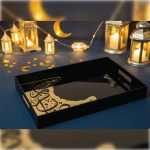 4mm Acrylic Serving Tray with Ramadan Gold Cut Motif - Image 2