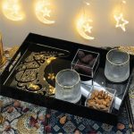 4mm Acrylic Serving Tray with Ramadan Gold Cut Motif