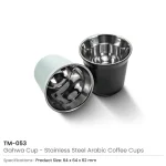 Gahwa Cups, Stainless Steel Arabic Coffee Cups, 80ml in White Carton Box - Image 4